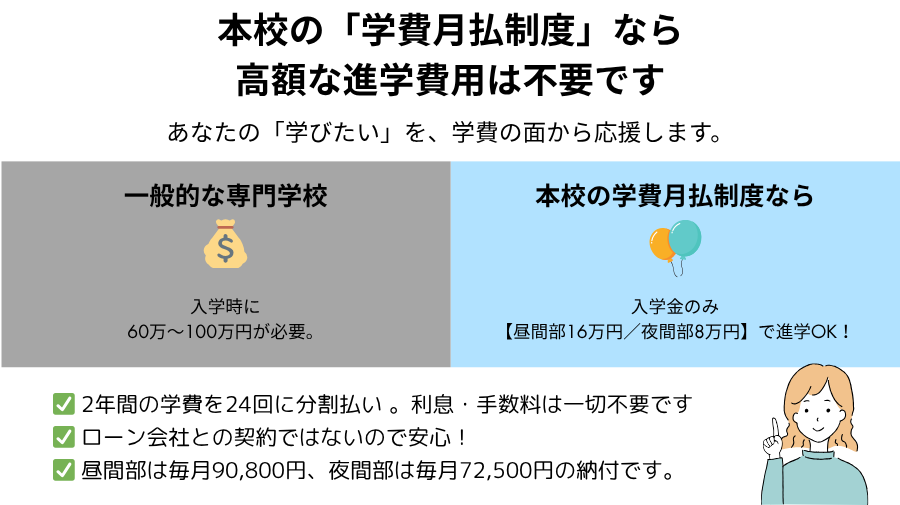 学費月払いなら安心